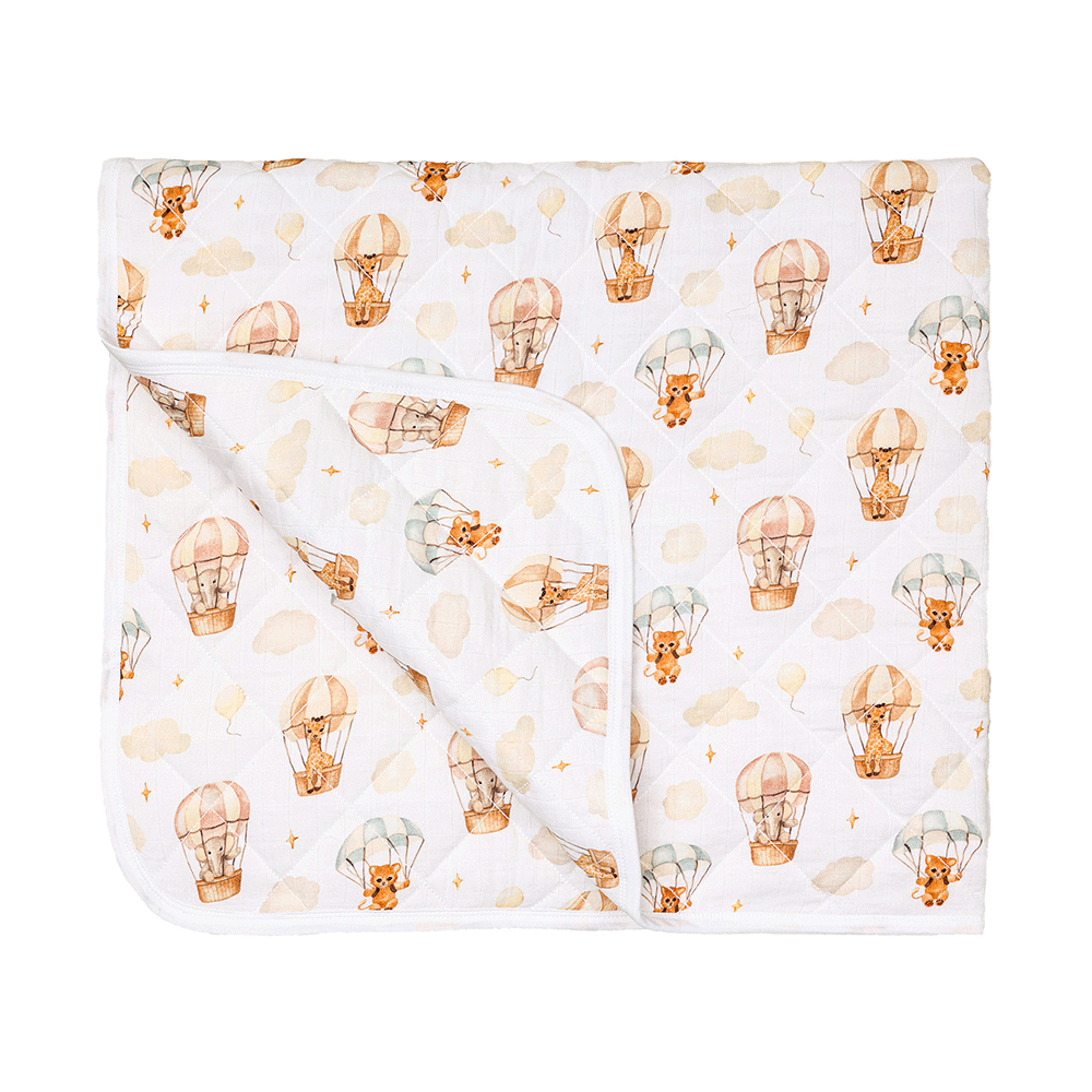 Bamboo Cotton Muslin Doona Blanket - Hot Air Balloon