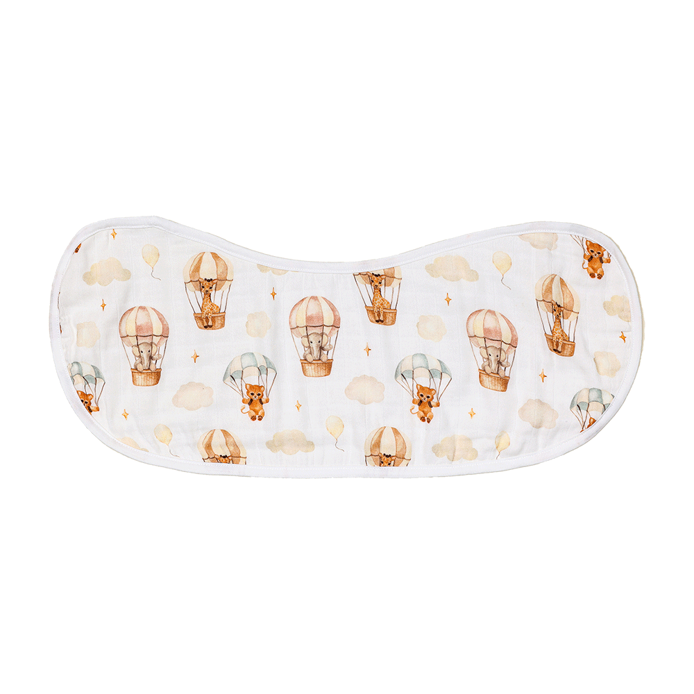 Bamboo Cotton Muslin Burp Cloth - Hot Air Balloon