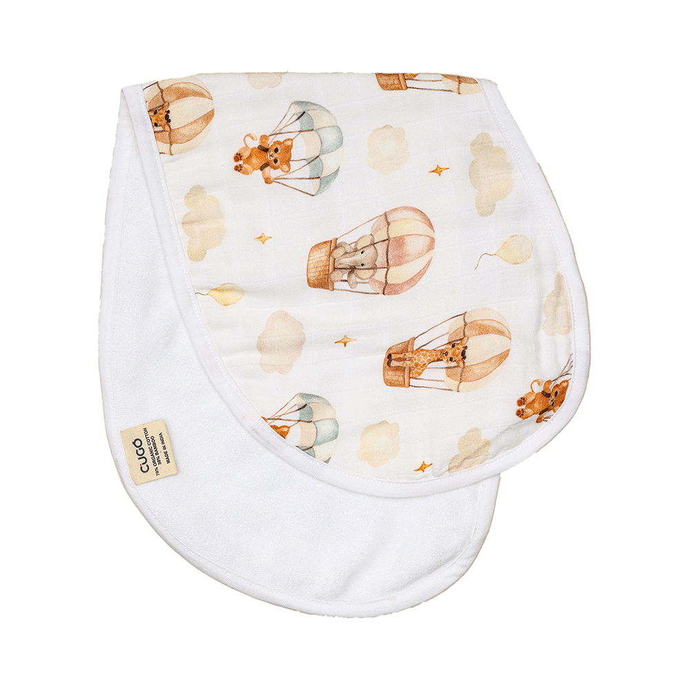 Bamboo Cotton Muslin Burp Cloth - Hot Air Balloon