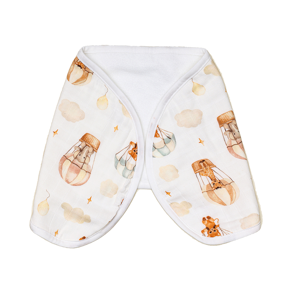 Bamboo Cotton Muslin Burp Cloth - Hot Air Balloon