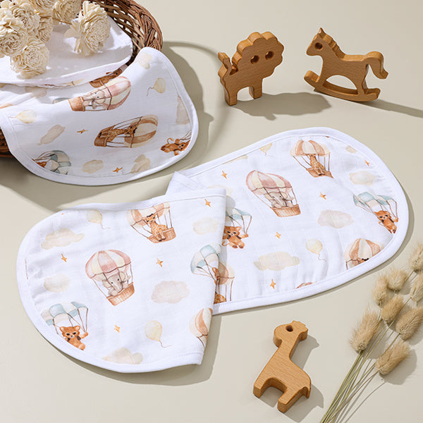 Bamboo Cotton Muslin Burp Cloth - Hot Air Balloon