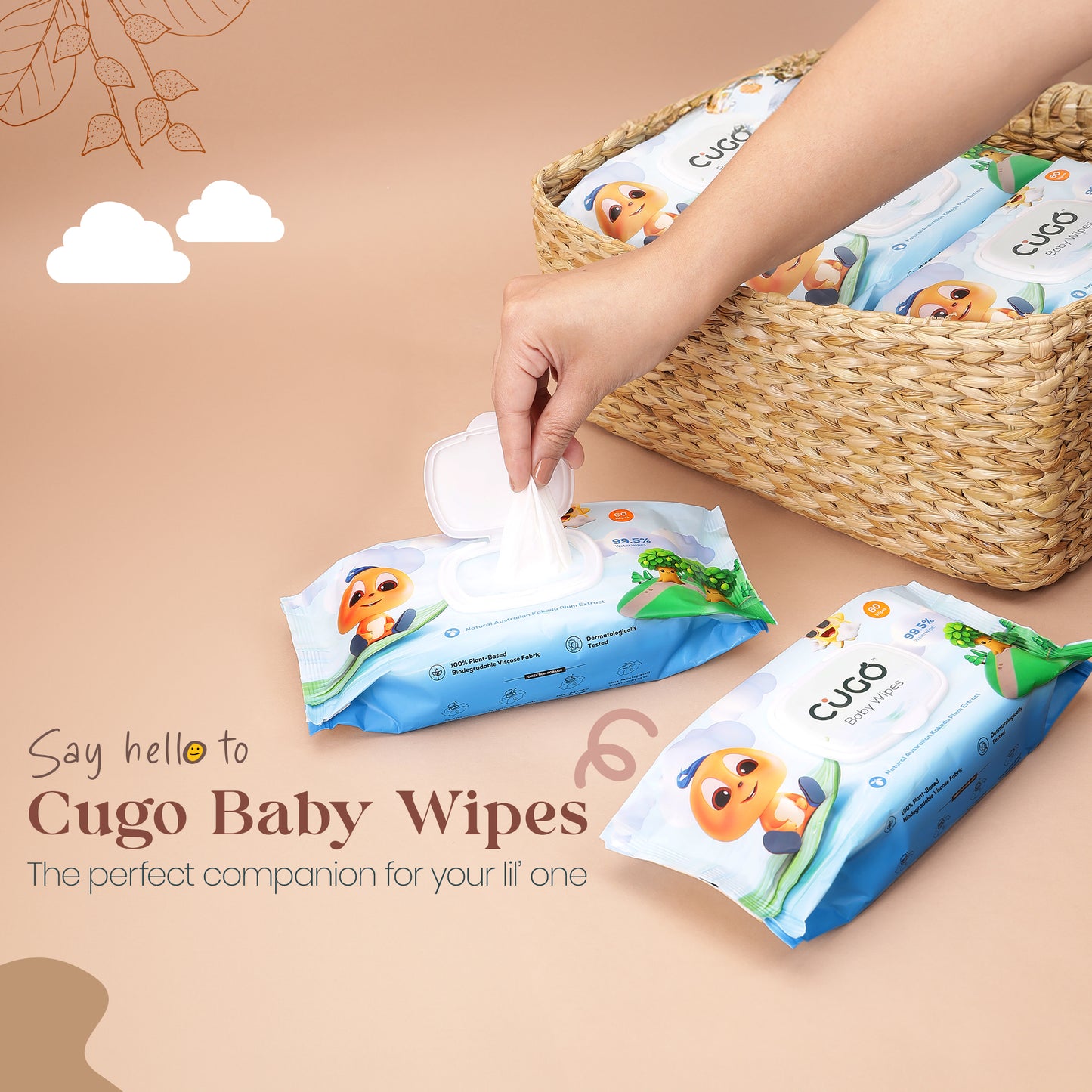 99.5% Water Wipes with Australian Kakadu Plum