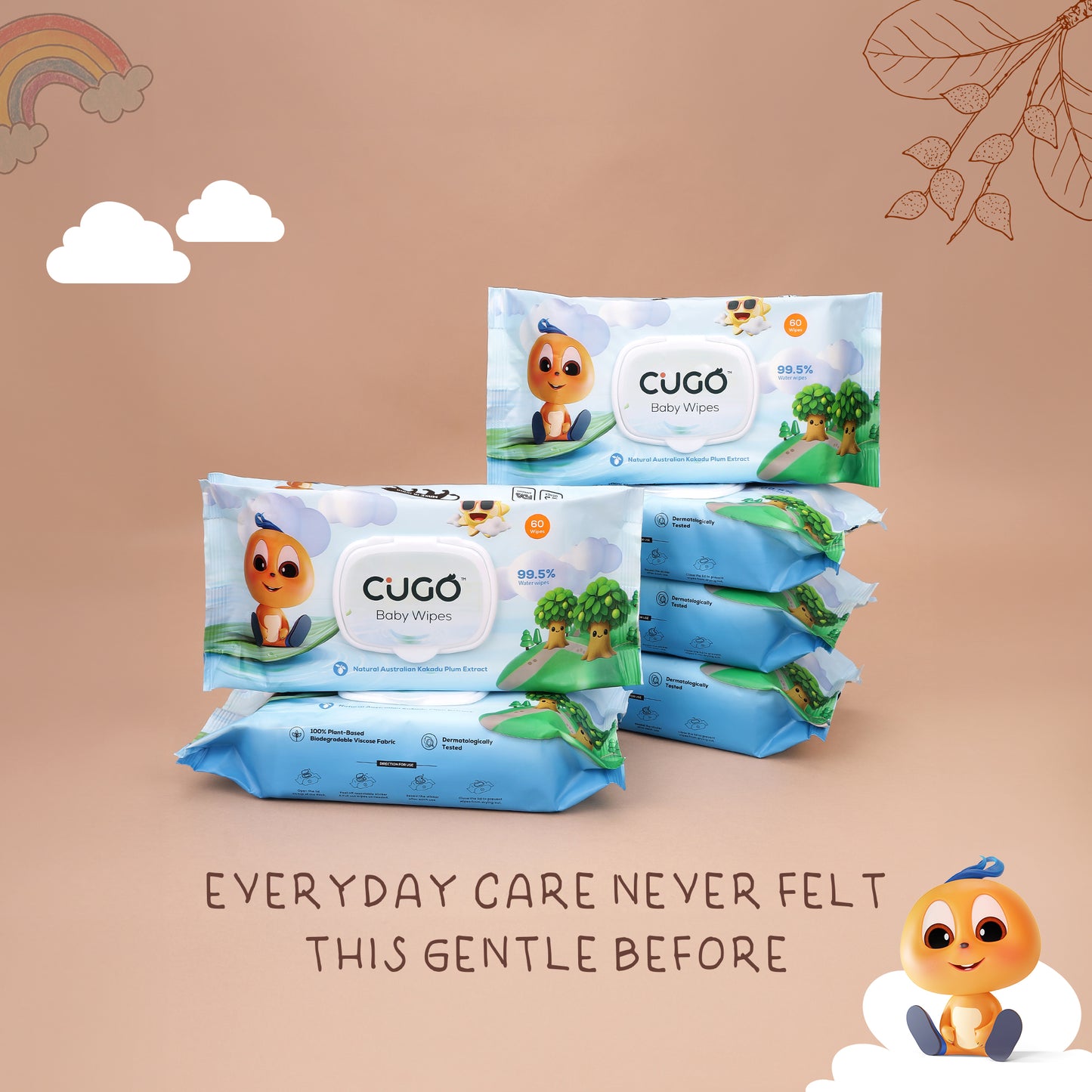 99.5% Water Wipes with Australian Kakadu Plum