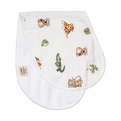 Bamboo Cotton Muslin Burp Cloth - Animal Kingdom