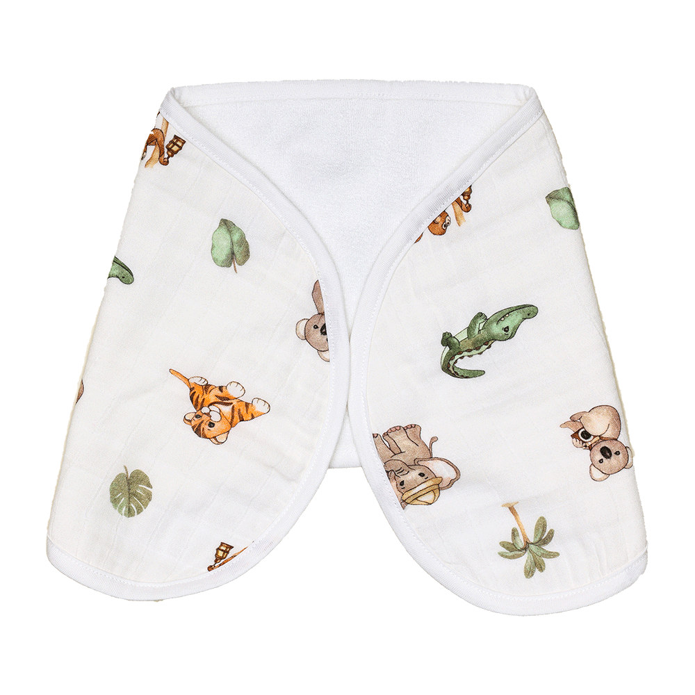 Bamboo Cotton Muslin Burp Cloth - Animal Kingdom