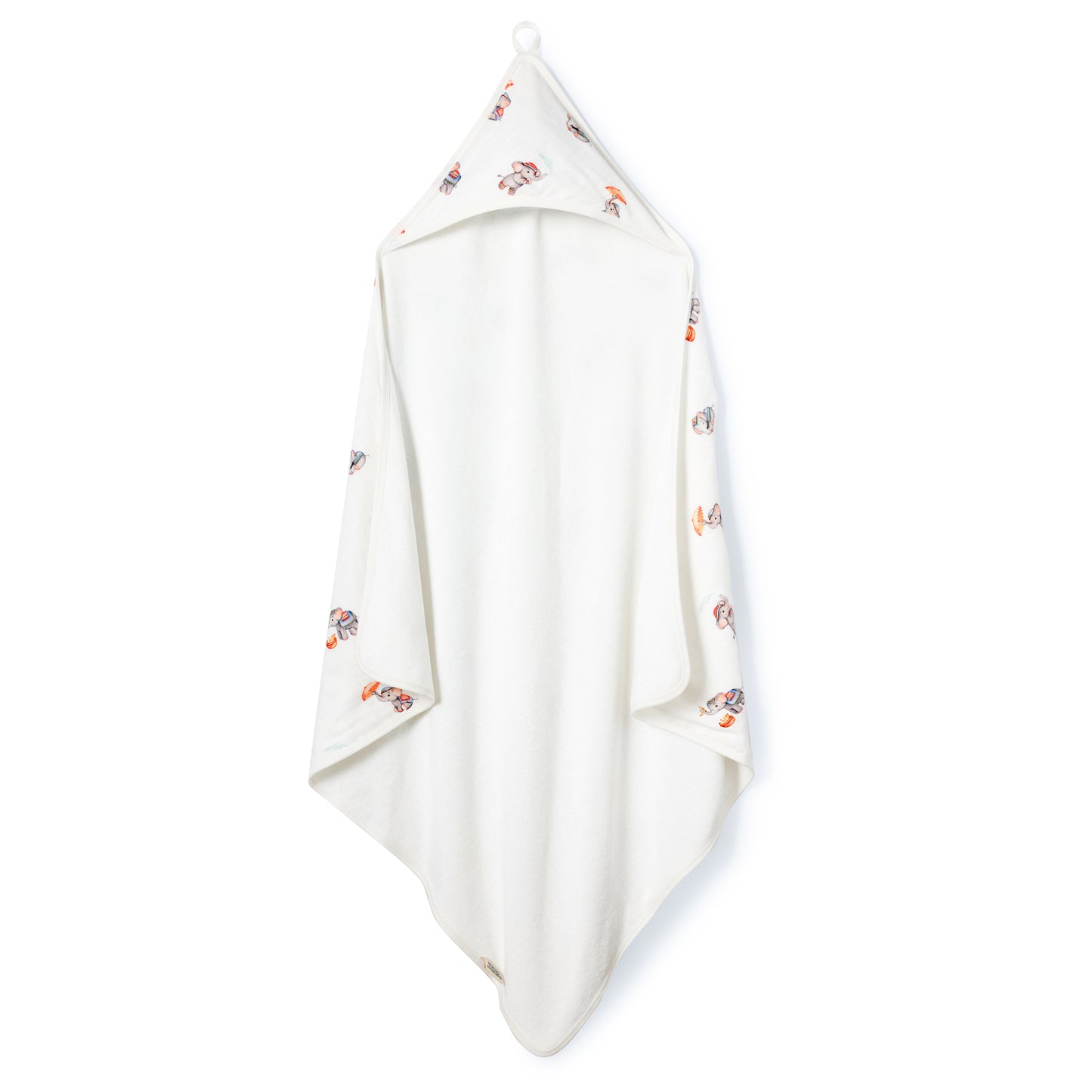 Bamboo Cotton Hooded Towel - Royal Little Elephants