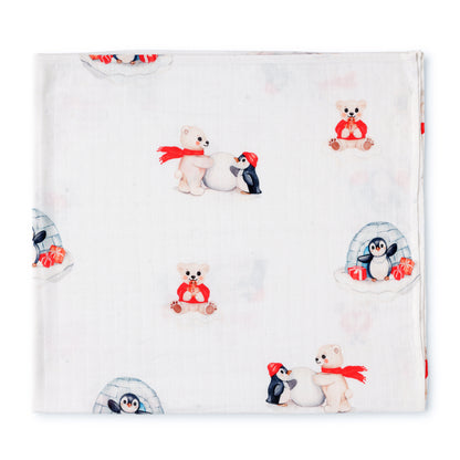 Bamboo Cotton Muslin Swaddle - Arctic Dreams