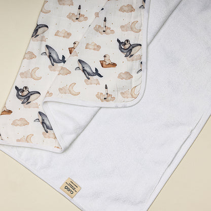 Bamboo Cotton Hooded Towel - Dreamy Whale