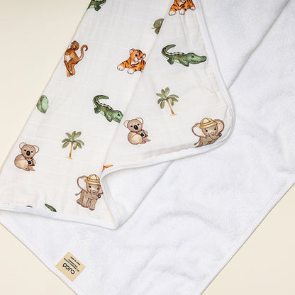 Bamboo Cotton Hooded Towel - Animal Kingdom