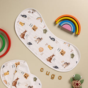 Bamboo Cotton Muslin Burp Cloth - Alphabet