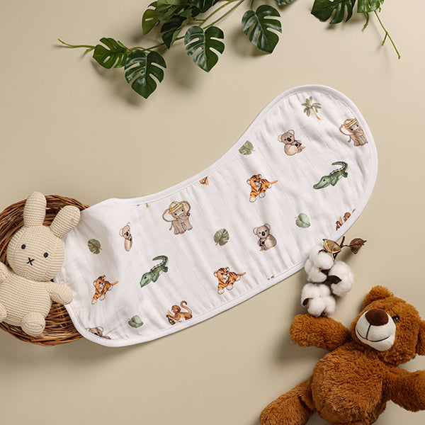 Bamboo Cotton Muslin Burp Cloth - Animal Kingdom