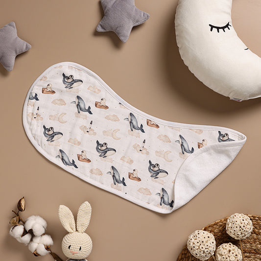 Bamboo Cotton Muslin Burp Cloth - Dreamy Whale