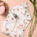 Bamboo Cotton Hooded Towel - Animal Kingdom