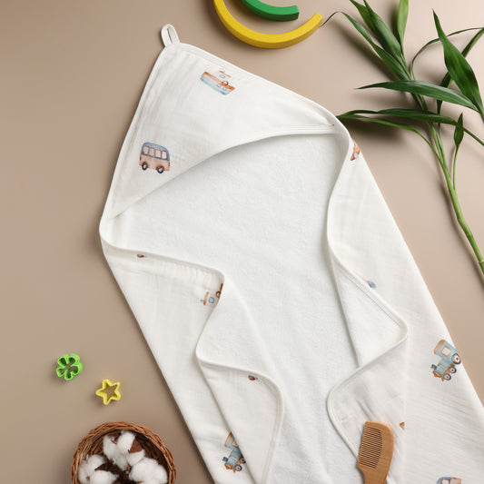 Bamboo Cotton Hooded Towel - Little Voyagers