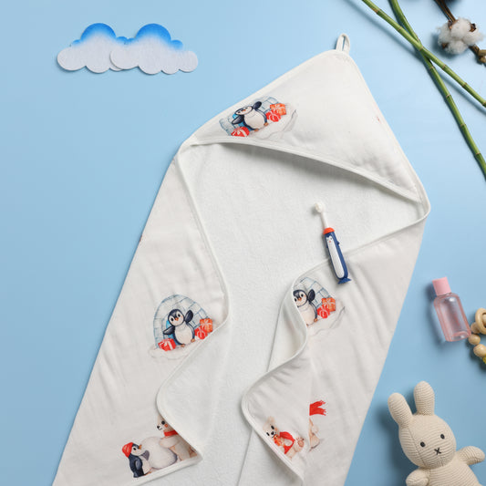 Bamboo Cotton Hooded Towel - Arctic Dreams