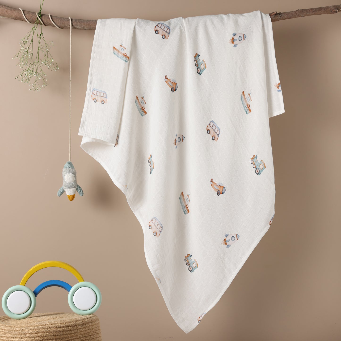 Bamboo Cotton Muslin Swaddle - Little Voyagers