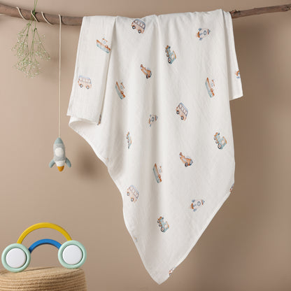 Bamboo Cotton Muslin Swaddle - Little Voyagers