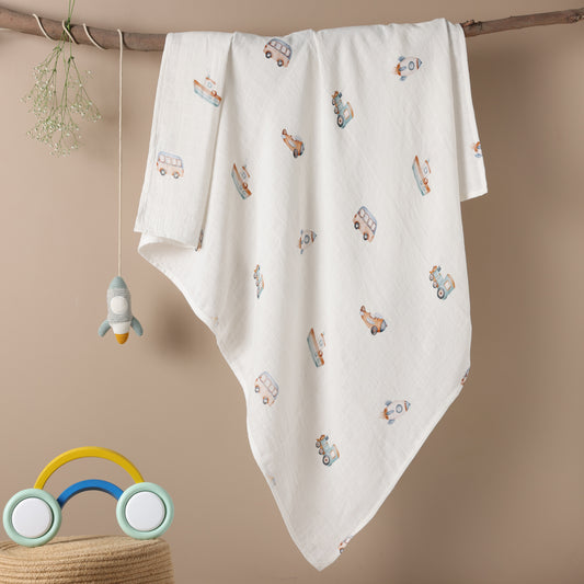 Bamboo Cotton Muslin Swaddle - Little Voyagers