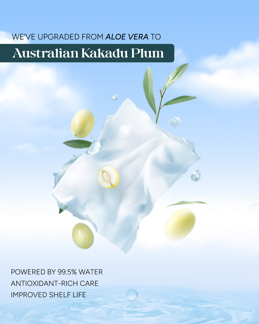 99.5% Water Wipes with Australian Kakadu Plum