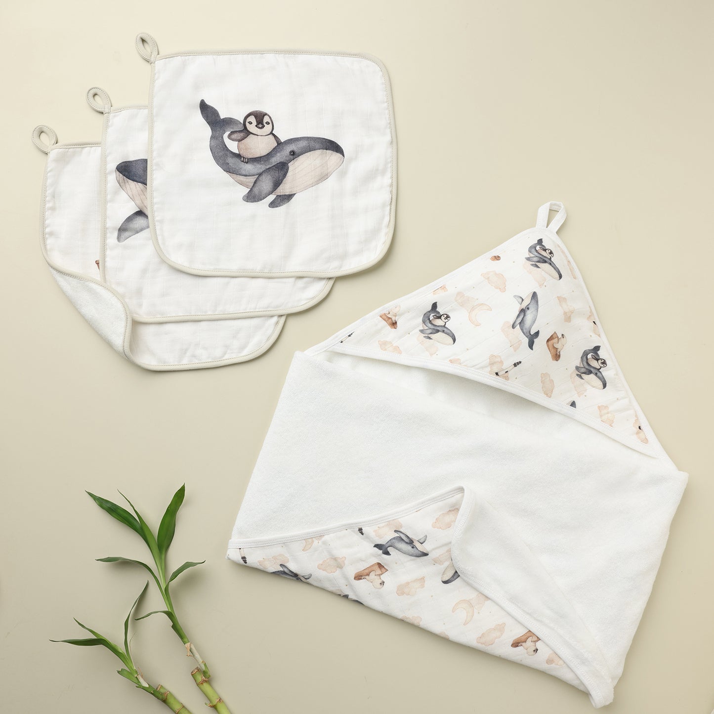 Cugo Ultimate Duo: Wash Cloth & Hooded Towel Set