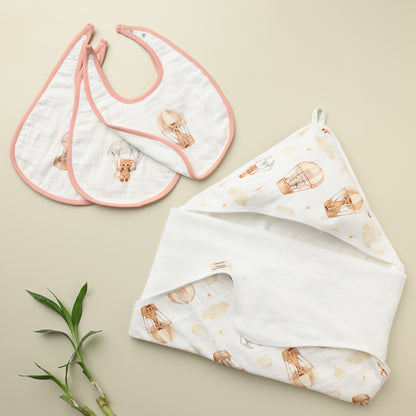 Cugo Cozy Duo: Hooded Towel & Bibs Set